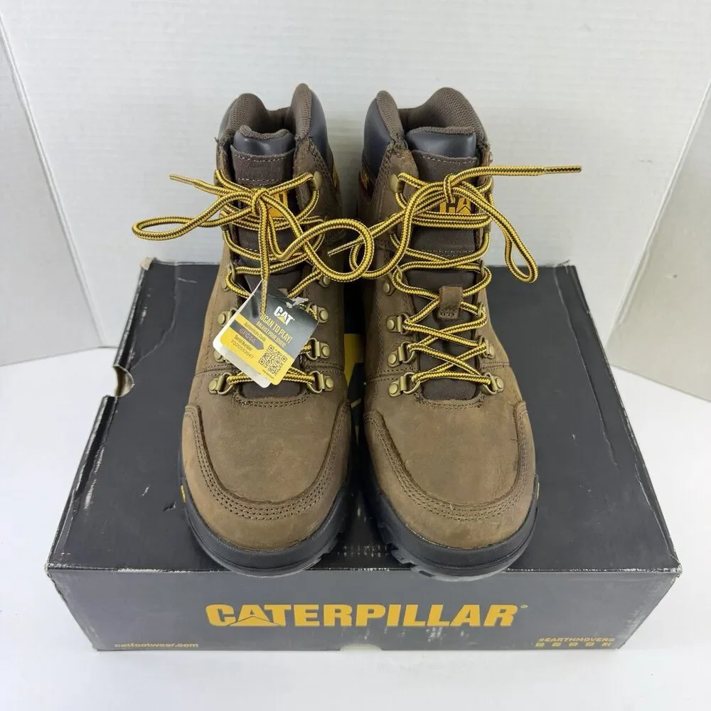 Cat Footwear Men's Outline Soft ToeWork Boot Size 10 Medium Seal Brown New